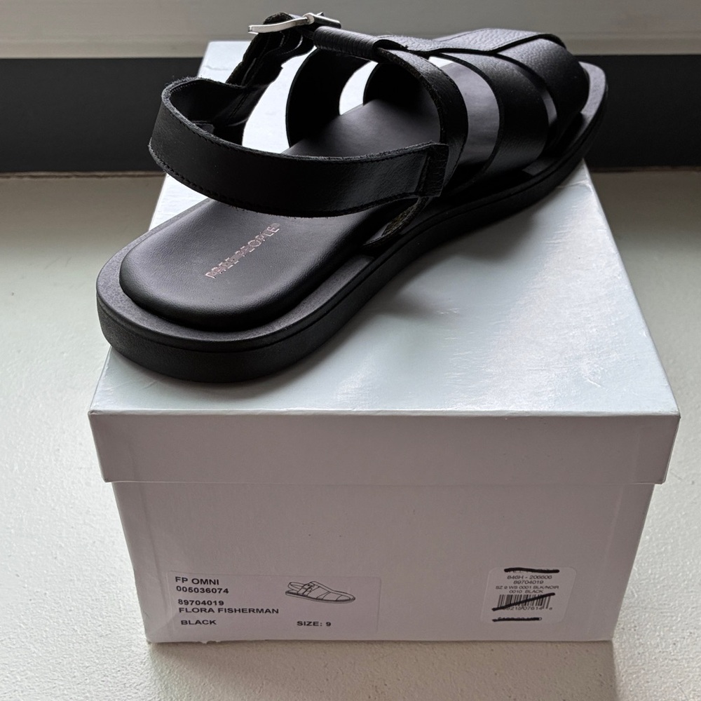 Free People Flora Fisherman Black Leather Sandals. New in box! - Picture 7 of 7